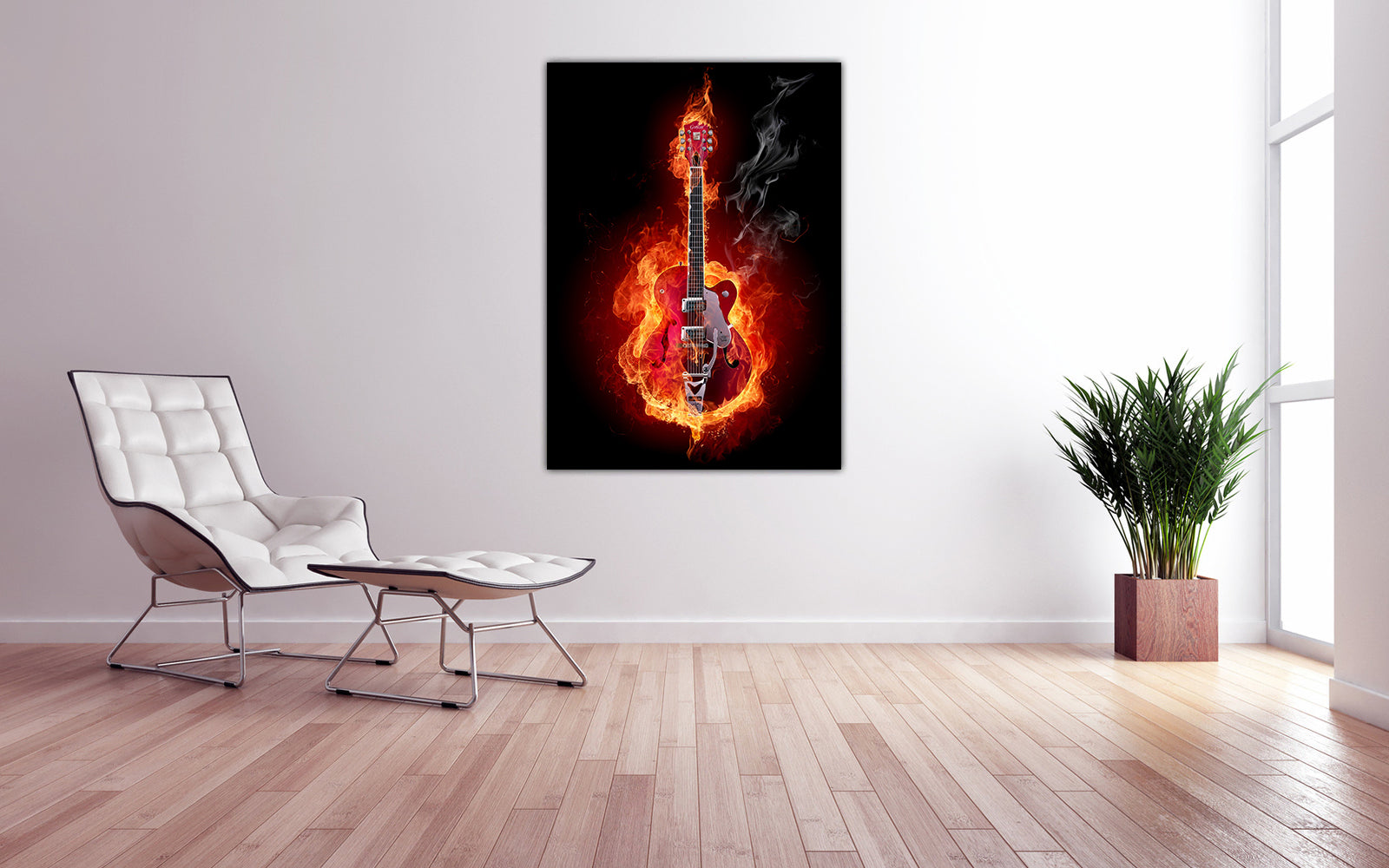 Heat4All ICONIC 1000W glazen fotopaneel frameless 80x120 cm voor woonkamer en kantoor

