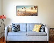 Heat4All ICONIC 600W mat fotopaneel 70x90 in moderne woonkamer voor infraroodverwarming
