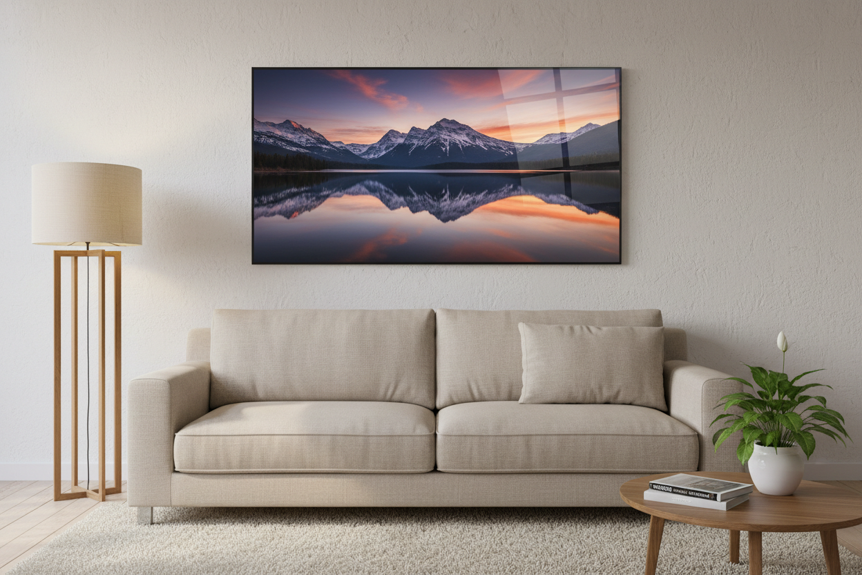 Heat4All ICONIC 1020W glazen fotopaneel frameless 60x160 cm voor woonkamer en slaapkamer
