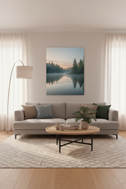 Heat4All ICONIC 780W mat fotopaneel 80x100 in moderne woonkamer voor infraroodverwarming