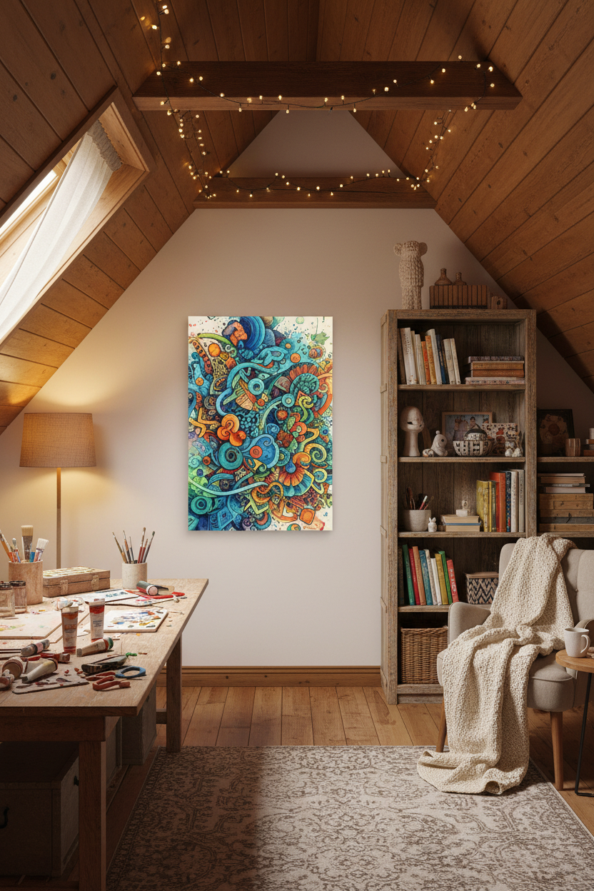 Heat4All ICONIC 780W mat fotopaneel 80x100 in omgebouwde zolderruimte voor infraroodverwarming